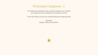 30-Day Summer Glow-Up Challenge Planner™ | Self-Care, Fitness, Wellness & Confidence Digital Workbook