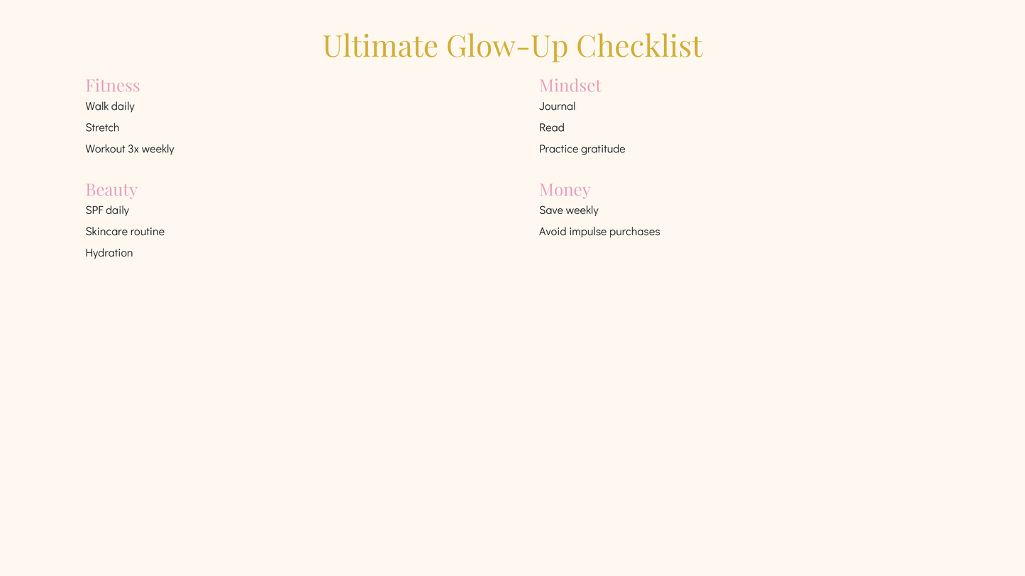 30-Day Summer Glow-Up Challenge Planner™ | Self-Care, Fitness, Wellness & Confidence Digital Workbook