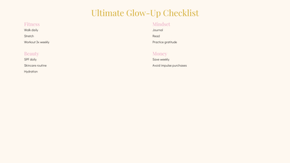 30-Day Summer Glow-Up Challenge Planner™ | Self-Care, Fitness, Wellness & Confidence Digital Workbook