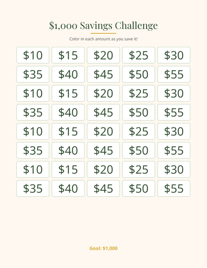52-Week Savings Challenge Bundle | Cash Saving Tracker, Budget Planner & Money Goal Workbook Printable
