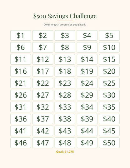 52-Week Savings Challenge Bundle | Cash Saving Tracker, Budget Planner & Money Goal Workbook Printable