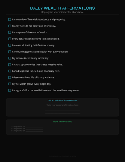 The Wealth Operating System™ Futuristic Budgeting Planner