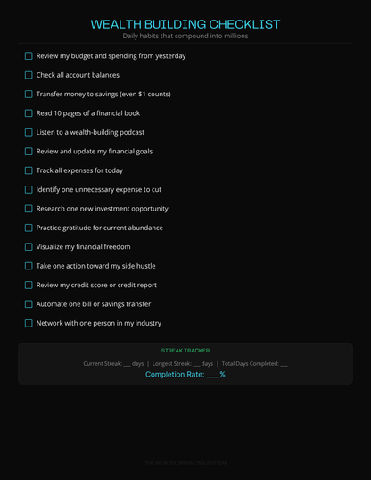 The Wealth Operating System™ Futuristic Budgeting Planner