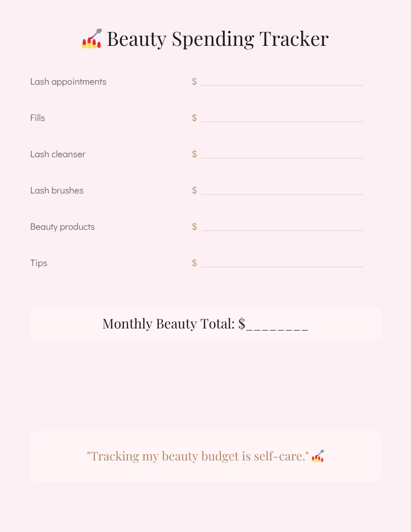 Lash Era™ | Mini Lash Maintenance Planner & Lash Tracker
