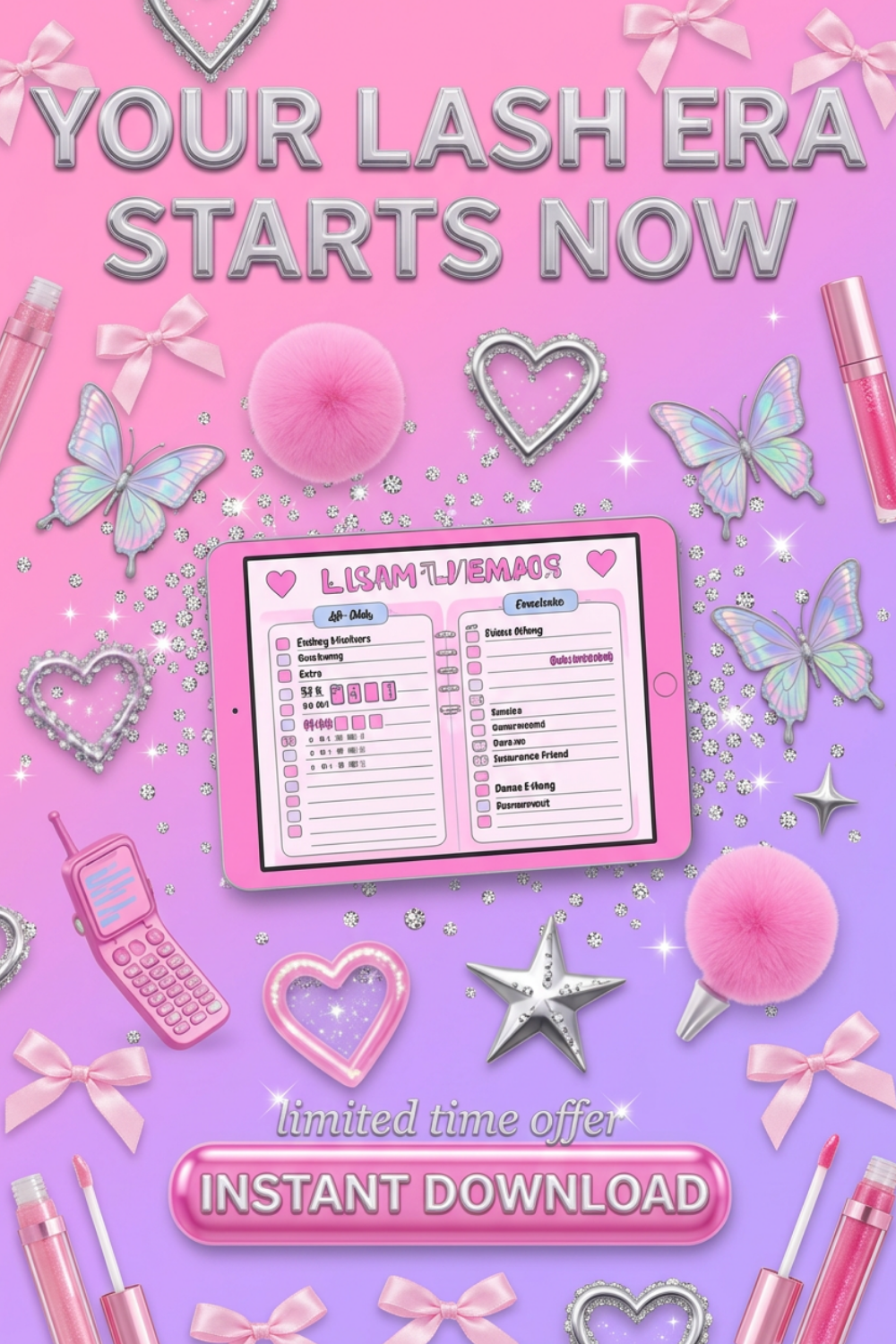 Lash Era™ | Mini Lash Maintenance Planner & Lash Tracker