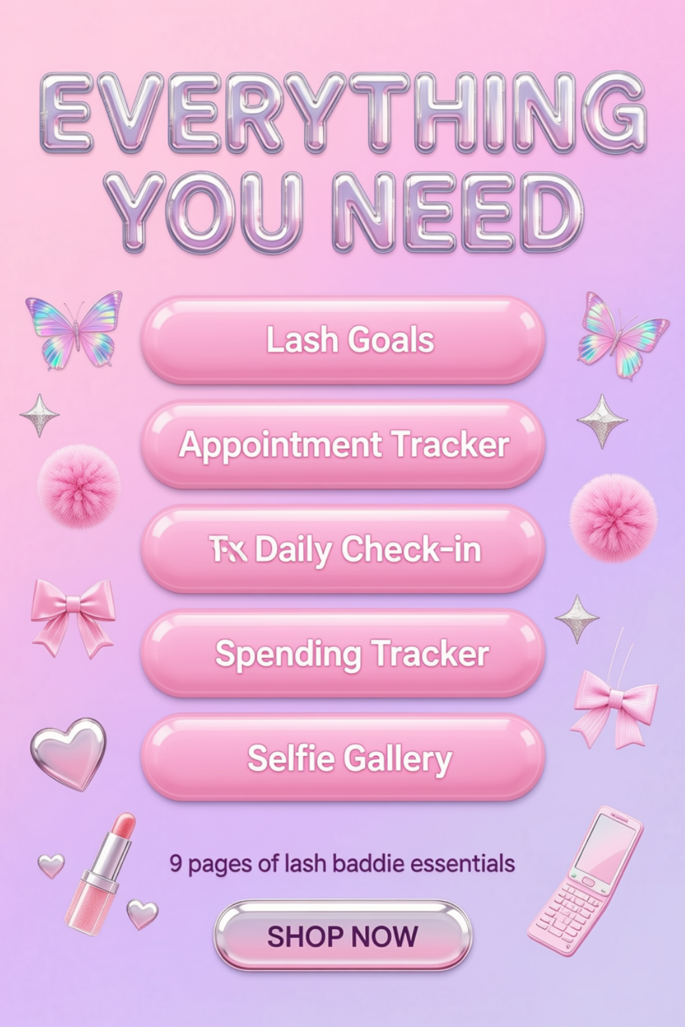 Lash Era™ | Mini Lash Maintenance Planner & Lash Tracker